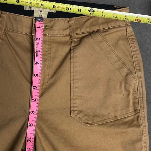 Democracy"Ab Technology" English Khaki Clay Cropped Cuffed Stretchy Pants Size 8 - Picture 10 of 11